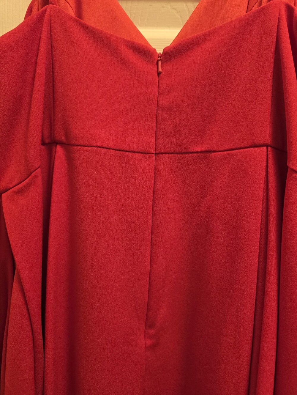 David's Bridal, red fit and Flare formal dress Homecoming Dress Pockets Plus - Picture 5 of 10